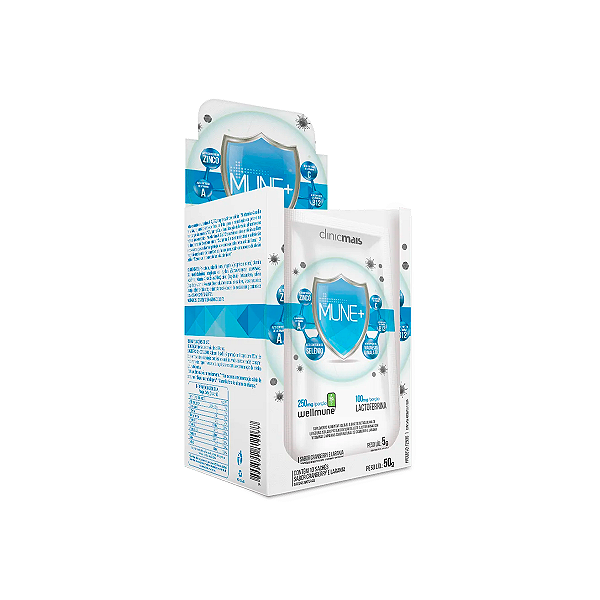 Wellmune Mune + ClinicMais Sabor Cranberry e Laranja (10 Sachês)