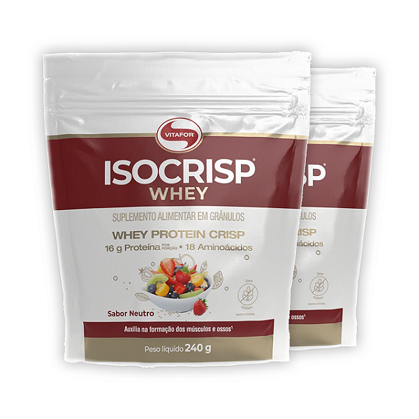 Whey Protein Isocrisp Vitafor 240g Neutro | Kit 2