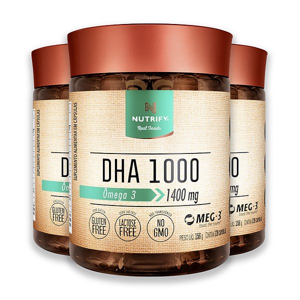Kit 3 Ômega 3 DHA Nutrify 120 Cápsulas