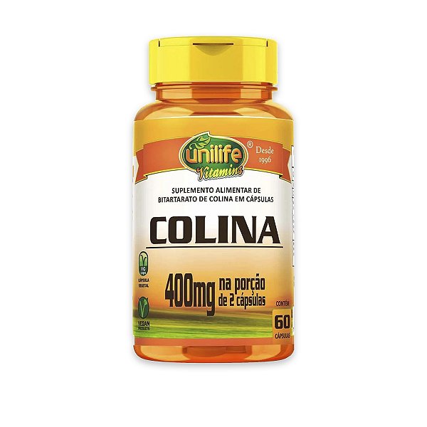 Colina Vitamina B8 Unilife 400mg 60 cápsulas