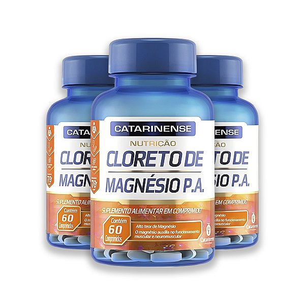 Kit 3 Cloreto de Magnésio P.A. 60 Comprimidos Catarinense