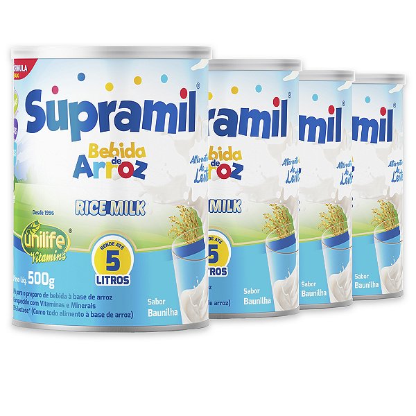 Kit 4 Supramil Bebida de Arroz Kids Unilife 500g