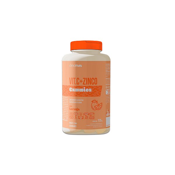 Vit.C + Zinco Gummies Clinicmais 30 Gomas Laranja