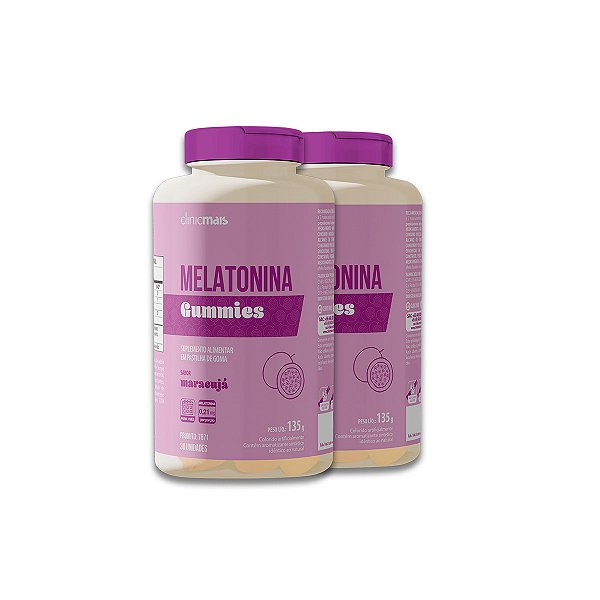 Kit 2 Melatonina Gummies Clinicmais 30 Gomas Maracujá