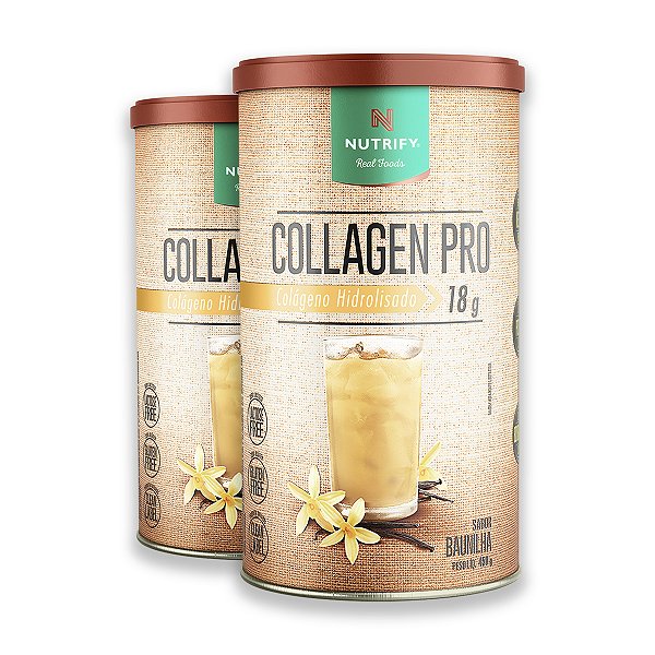 Kit 2 Collagen Colágeno Hidrolisado Nutrify Baunilha 450g