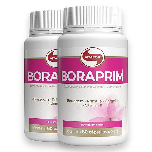 Kit 2 Óleo de Boragem e Prímula 1g Boraprim 60 cápsulas da Vitafor
