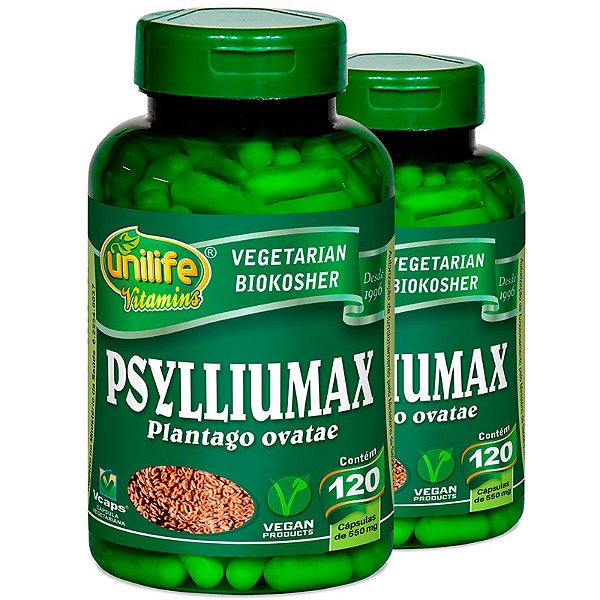 Psyllium Unilife Psylliumax 120 Cápsulas Kit 02 Und