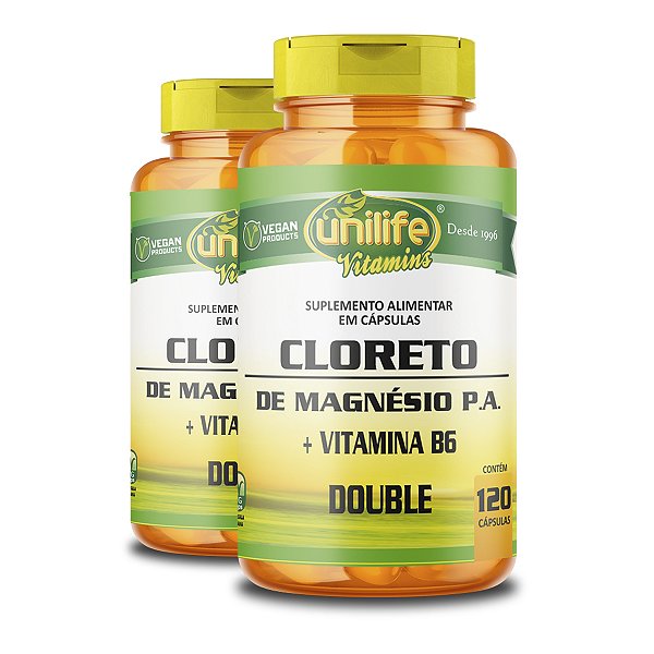 Kit 2 Cloreto de Magnésio P.A. 810mg Unilife 120 cápsulas