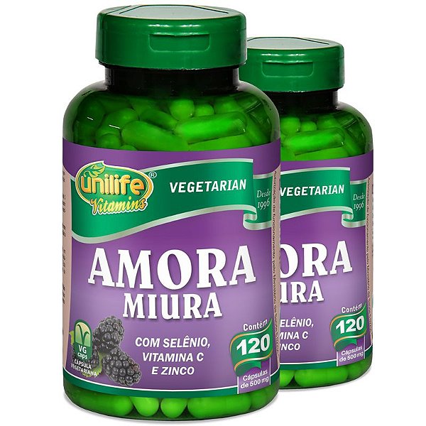 Amora Miura Unilife Selênio + Vitamina C e Zinco 120 Cáp Kit 02 Und