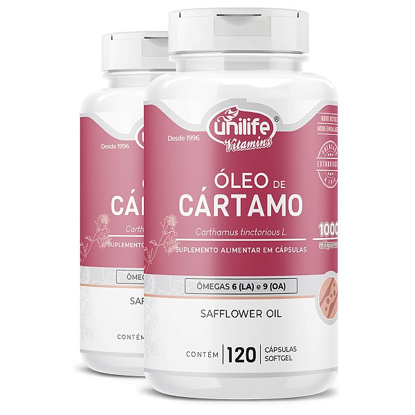 Kit 2 Óleo de Cartamo 1000mg com 120 cápsulas Unilife