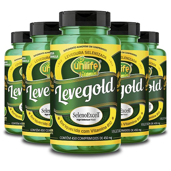 Kit 5 Levegold Unilife 450 Comprimidos 450mg