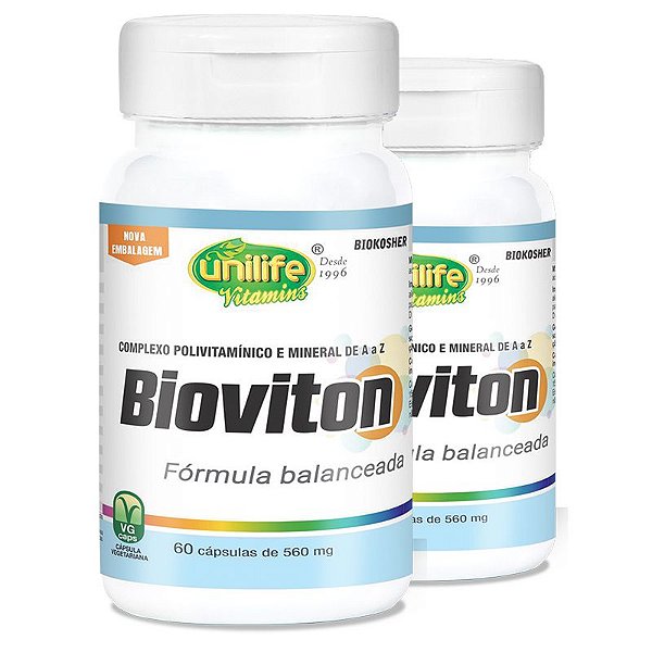 Kit 2 Bioviton Suplemento de Vitaminas e Minerais Unilife 60 caps