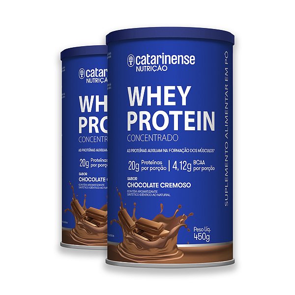 Kit 2 Whey Protein Concentrado Catarinense 450g Chocolate