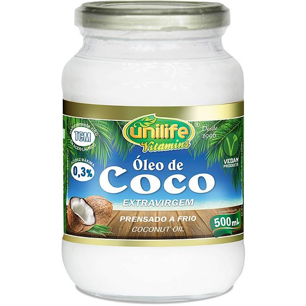 Kit 2 Óleo de Coco Extra Virgem 500ml Unilife