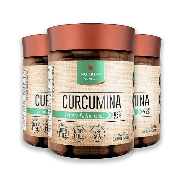 Kit 3 Cúrcuma Nutrify 30 Cápsulas