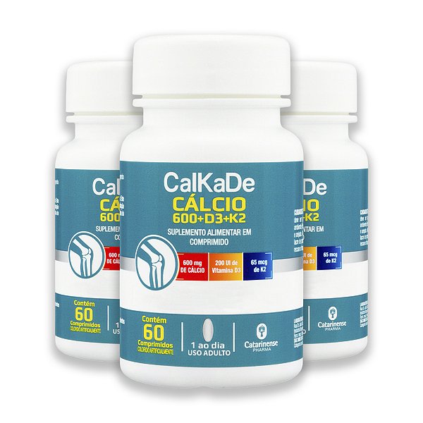 Kit 3 Calkade Cálcio Catarinense 60 Comprimidos