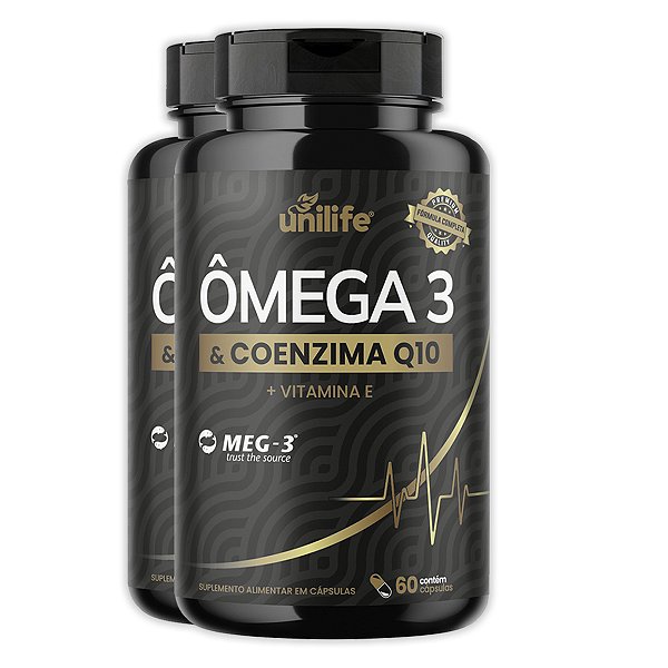 Kit 2 Ômega 3 Com Coenzima Q10 Unilife 60 Cápsulas