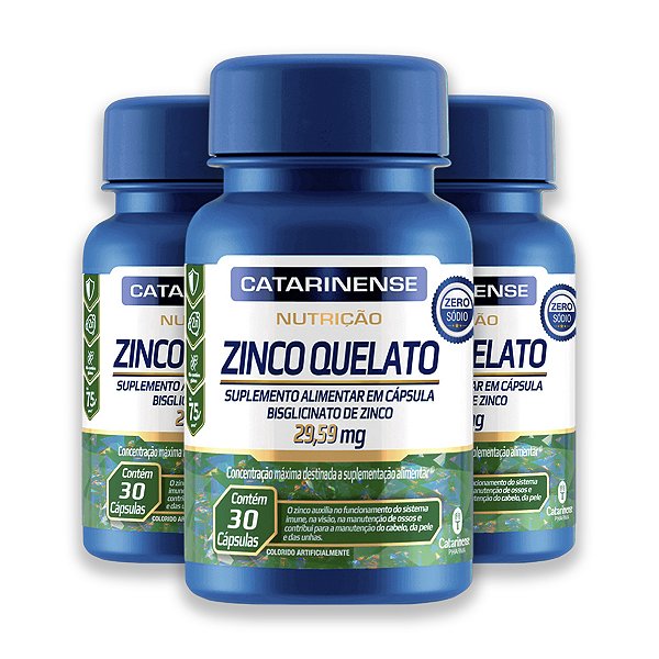 Kit 3 Zinco Catarinense 30 Cápsulas