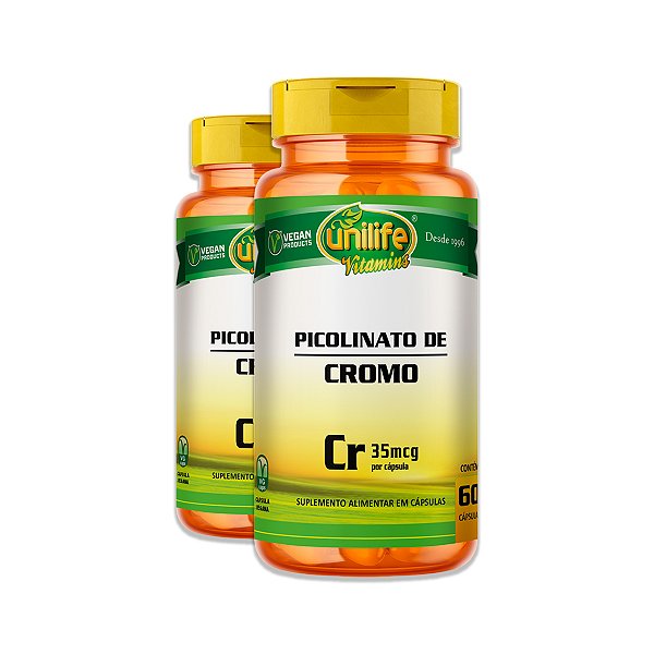 Kit 2 Picolinato de Cromo Unilife 60 Cápsulas