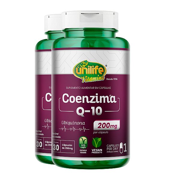 Kit 2 Coenzima Q10 Super Concentrada Unilife 30 Cápsulas