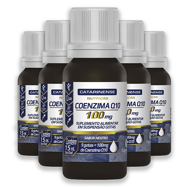 Kit 5 Coenzima Q10 100mg Catarinense 15ml