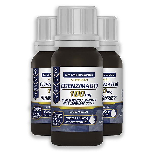 Kit 3 Coenzima Q10 100mg Catarinense 15ml