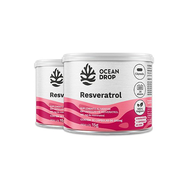 Kit 2 Resveratrol Ocean Drop 30 Cápsulas