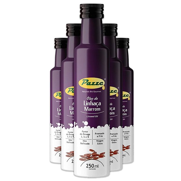 Kit 5 Óleo de Linhaça Marrom Pazze 250ml