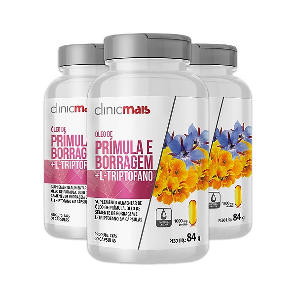 Kit 3 Óleo de Prímula e Borragem ClinicMais 60 Cápsulas
