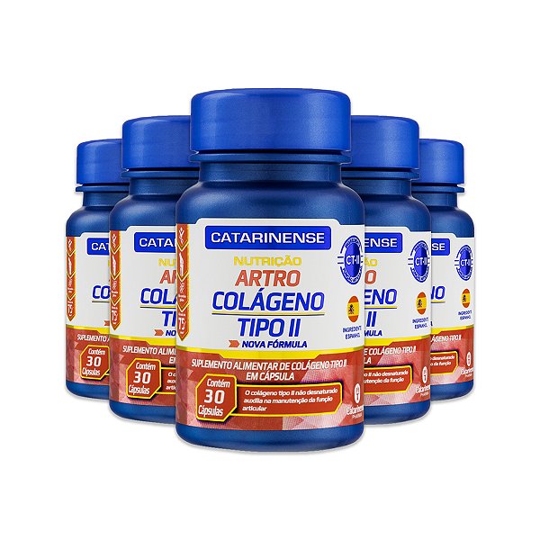 Kit 5 Artro Colágeno Tipo II Catarinense 30 Cápsulas