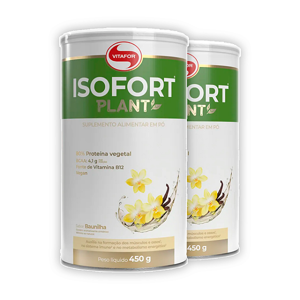 KIT 2 | Isofort Plant Baunilha Vitafor 450g
