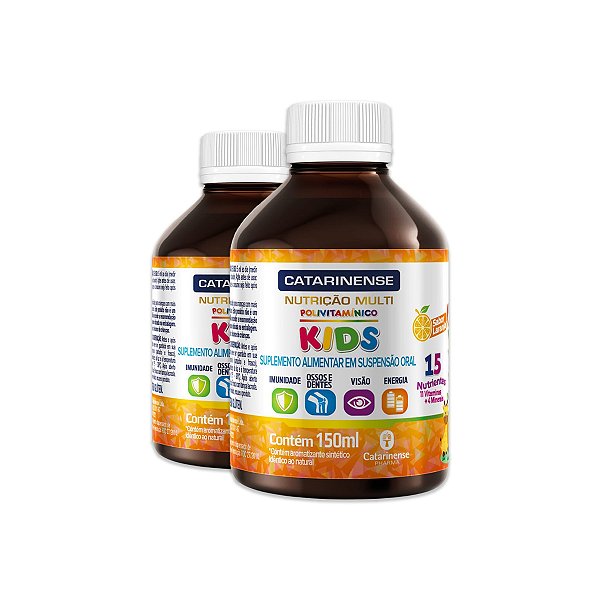 Kit 2 Polivitamínico Kids Catarinense Laranja 150ml