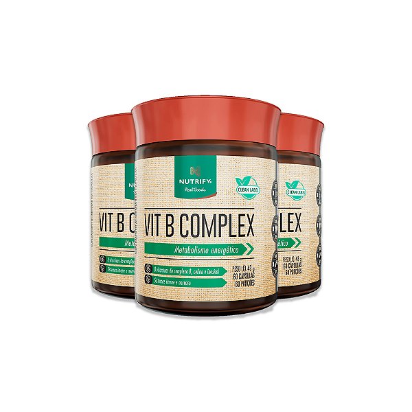 Kit 3 Vitamina B Complex Nutrify 60 Cápsulas