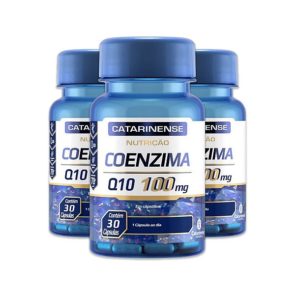 Kit 3 Coenzima Q10 100mg 30 Cápsulas Catarinense