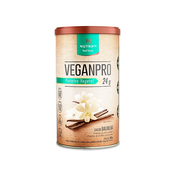 VeganPro Baunilha Proteína Vegetal 24g Nutrify 450g