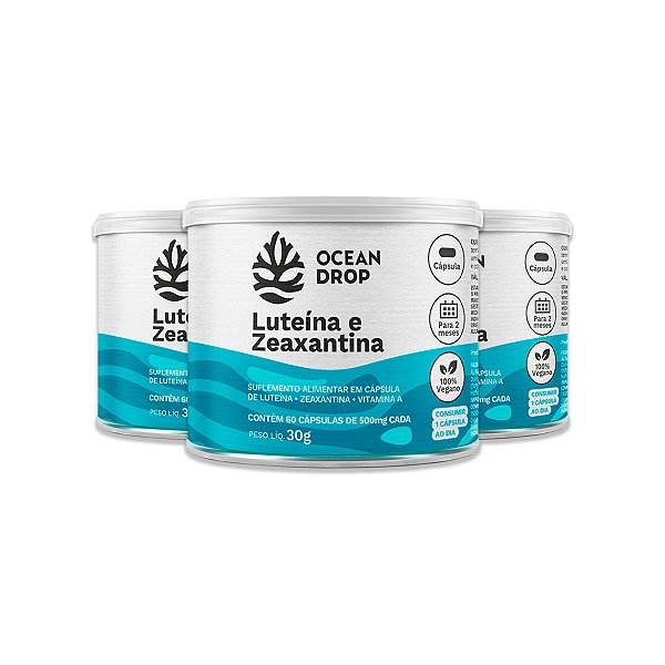 Kit 3 Luteína e Zeaxantina 60 Cápsulas Ocean Drop