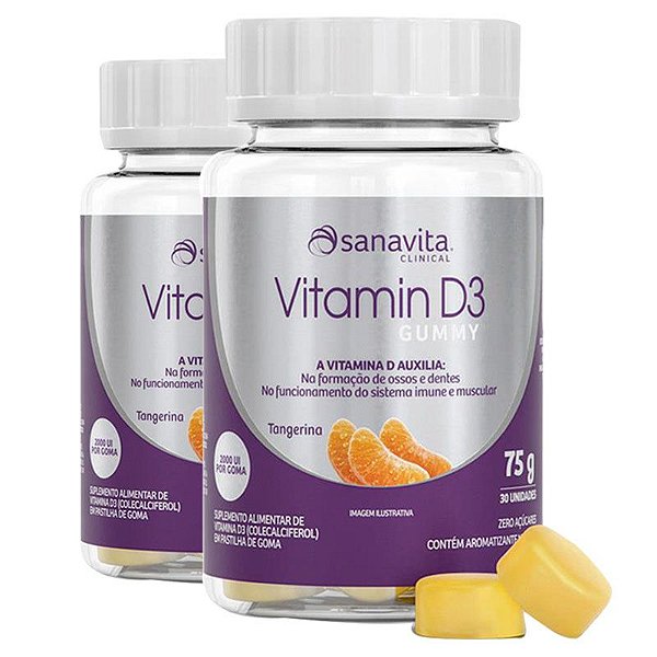 Kit 2 Vitamina D3 GUMMY 30 cápsulas da Sanavita