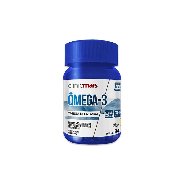 Ômega 3 Alaska ClinicMais 60 Cápsulas