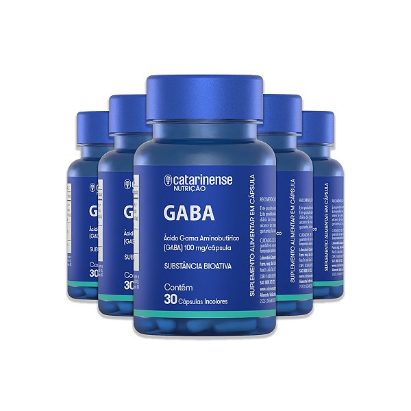 Kit 5 Gaba Ácido Gama Aminobutírico Catarinense 30 Cápsulas