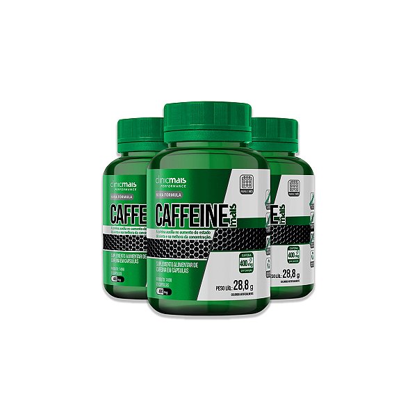 Kit 3 Caffeine Mais ClinicMais 60 Cápsulas