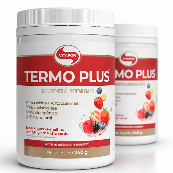 KIT 2 Termo Plus Vitafor Frutas Vermelhas-Gengibre-Chá Verde