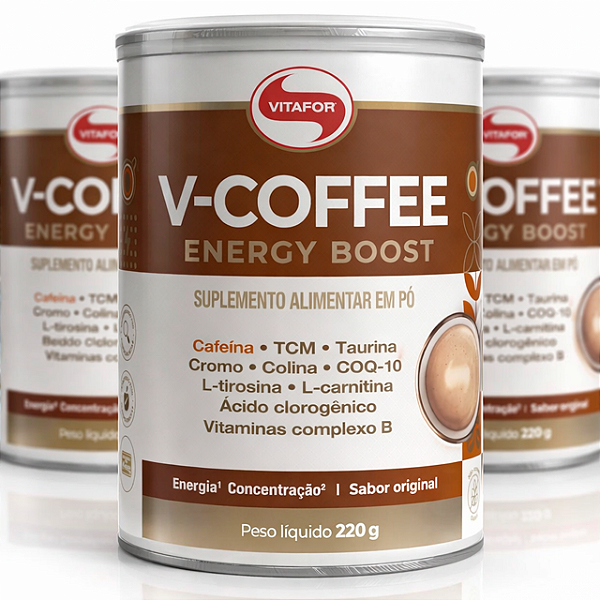 KIT 3 | V-Coffe Vitafor Energy Boost 220g