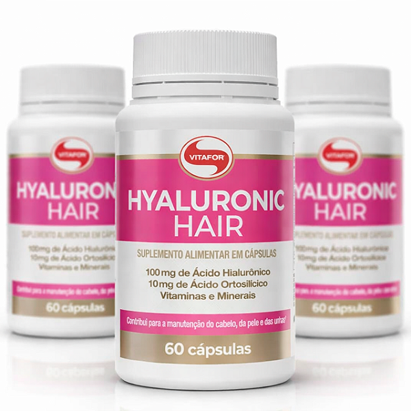 KIT 3 | Hyaluronic Hair Vitafor 60 Cápsulas