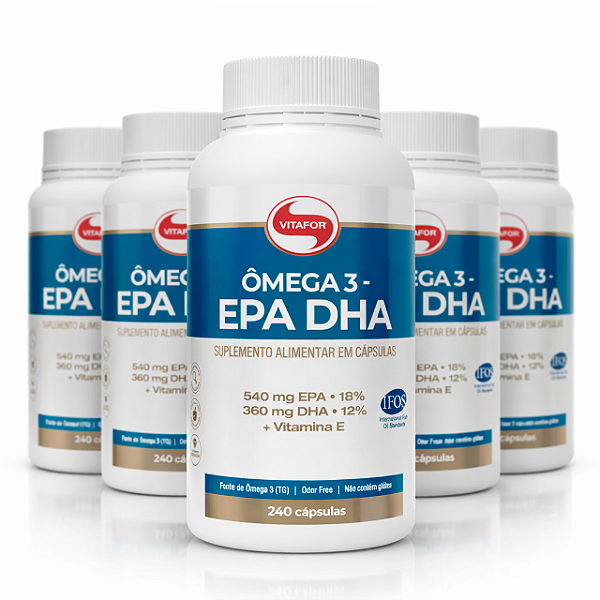 KIT 5 | EPA DHA Ômega 3 Vitafor 240 Cápsulas