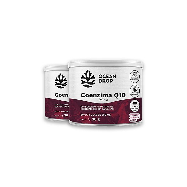 Kit 2 Coenzima Q10 200mg Ocean Drop 60 Cápsulas
