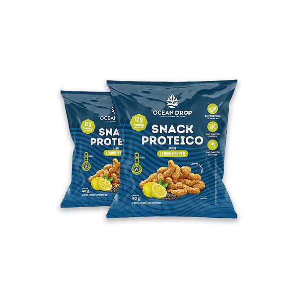 Kit 2 Snack Proteico Ocean Drop 40g Sabor Lemon Pepper