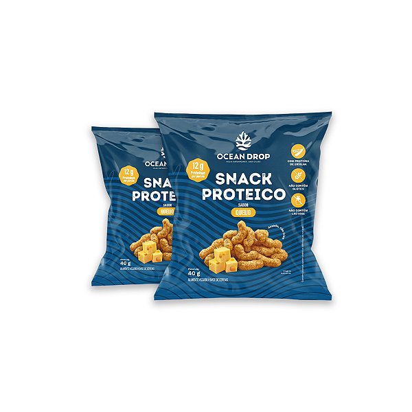 Kit 2 Snack Proteico Ocean Drop 40g Sabor Queijo
