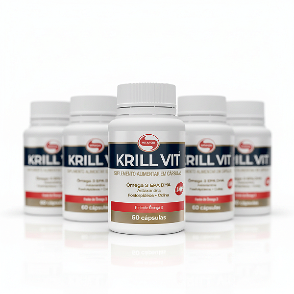 KIT 5 Krill Vit Óleo de Krill e Ômega 3 Vitafor 60 Cáps