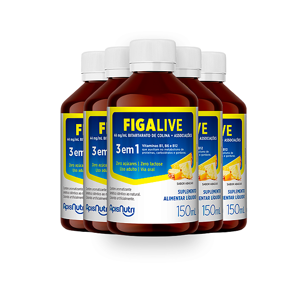 Kit 5 Figalive Apisnutri 150ml Abacaxi