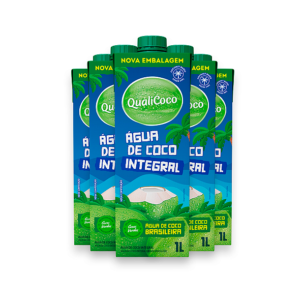 Kit 5 Água de coco Qualicoco Integral 1 Litro